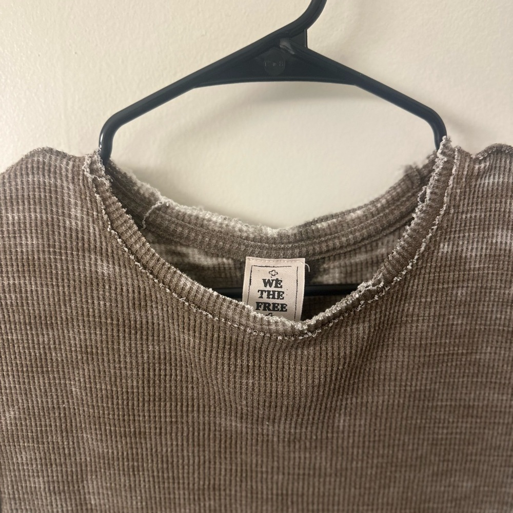Free People "We The Free" Distressed Thermal Tee - Picture 4 of 6